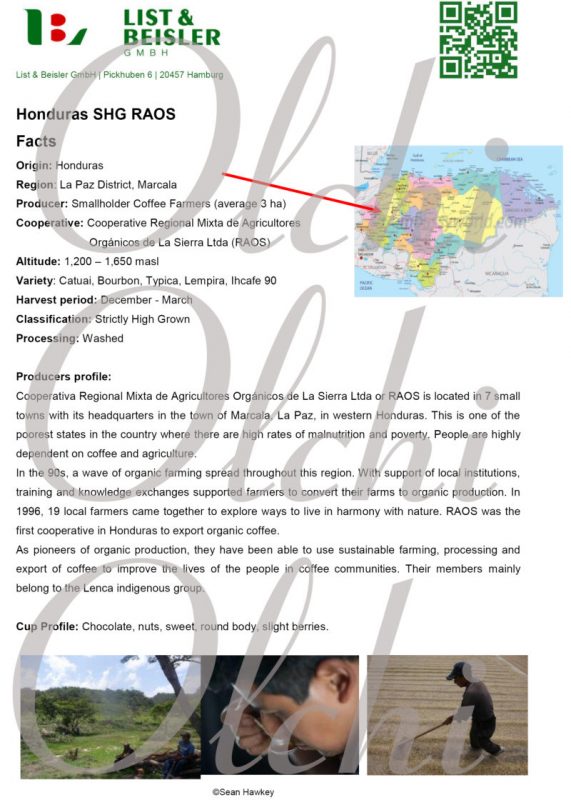 сертификат органический кофе гондурас